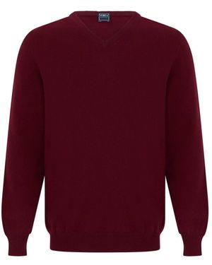 Fedeli V-Neck Knitwear - Red