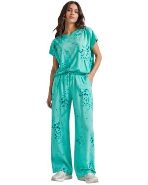 Deha Crinkled Viscose Broek - Blauw