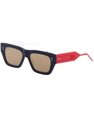 Thom Browne Rechteckige Acetat-Sonnenbrille - Braun