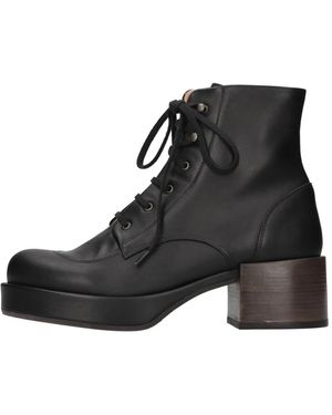 Chie Mihara Leren Enkellaarsjes - Zwart