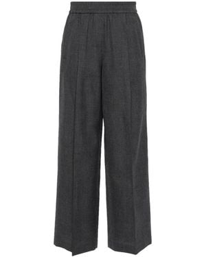 Brunello Cucinelli Broeken ,Grijs ,Wide Broeken