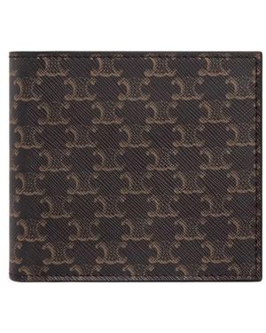 Celine Bifold-Geldbörse Aus Triomphe Canvas - Schwarz