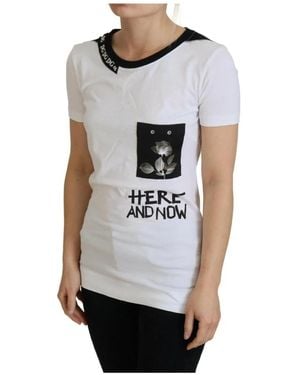 Dolce & Gabbana Rose Grafik T-Shirt Hier Und Jetzt - Grau