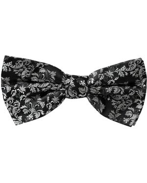 Dolce & Gabbana Florale Seiden-Fliege Mit Verstellbarem Halsband - Schwarz