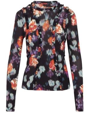 Ulla Johnson Tops ,Veelkleurig ,Bloes Met Bloemenprint En Ruches - Blauw