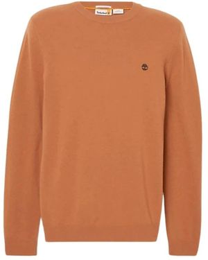 Timberland Truien & Vesten ,Oranje ,Wol Merino Crewneck Sweater - Bruin