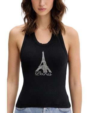 Vetements Crystal Paris Halter Tank - Schwarz