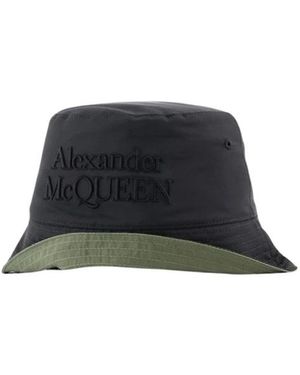 McQueen Low Rever Bucket Hat - Zwart