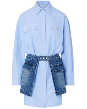 Liu Jo Korte Jurk Van Stevig Denim - Blauw
