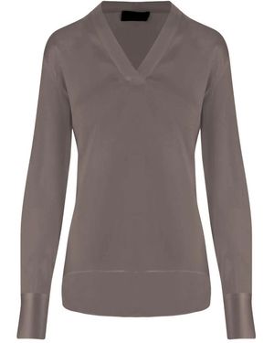 F.it Overhemden ,Bruin ,Spandex Stretch Zijde Blouse