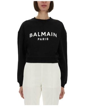 Balmain Geprinte Paris Sweater - Zwart