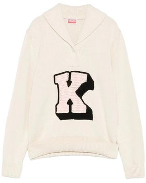 KENZO Truien & Vesten ,Katoen Badges Pullover - Wit