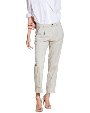 Mason's Broeken ,Grijs ,Katoen New York Carrot Sartoriale 1 Pince - Wit