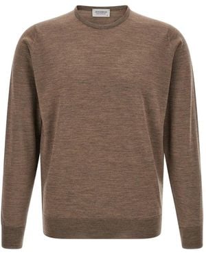 John Smedley Marcus Rundhals-Pullover - Braun