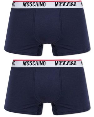 Moschino Ondergoed ,Blauw ,Katoen Twee-Pack Katoenen Boxershorts