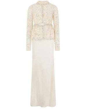 Self-Portrait Maxi-Jurk Met Pailletten - Wit