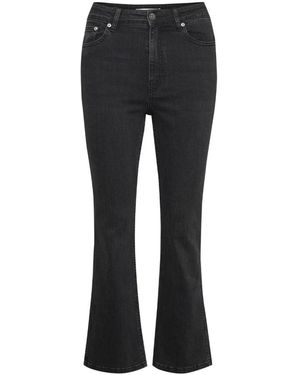 Gestuz Ausgestellte Hose Gewaschenes Grau - Schwarz