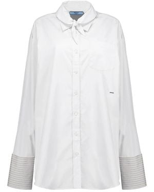 Prada Overhemden ,Wit ,Katoen Poplin Shirt