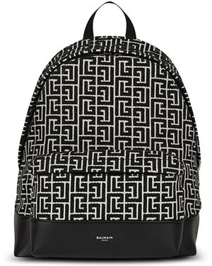 Balmain Zaino con monogramma - Nero