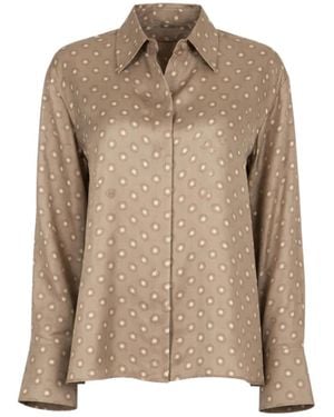 Max Mara Urna Seidenhemd Mit Print - Braun