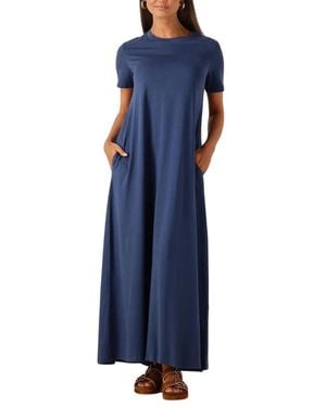 Moss Copenhagen Blaues Midi-Kleid Für Sonnige Tage