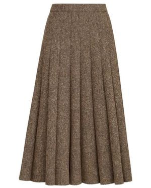 Brunello Cucinelli Donegal Faltenrock - Braun