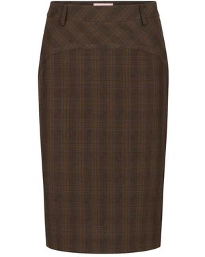 Iceberg Rokken ,Bruin ,Katoen Check Sheath Rok