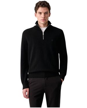 Marc O' Polo Rollkragenpullover Mit Kurzem Reißverschluss - Schwarz