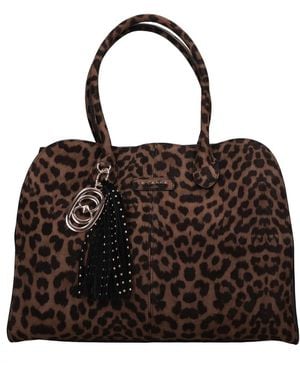 La Carrie Tassen ,Veelkleurig ,Suède Suède Shopper - Bruin