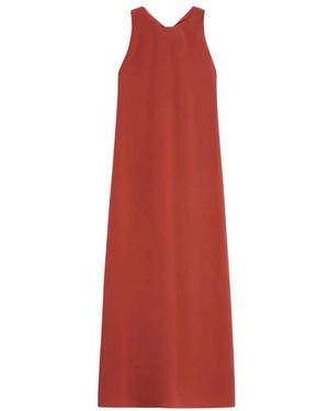 Aspesi Lange Crepe De Chine Jurk - Rood