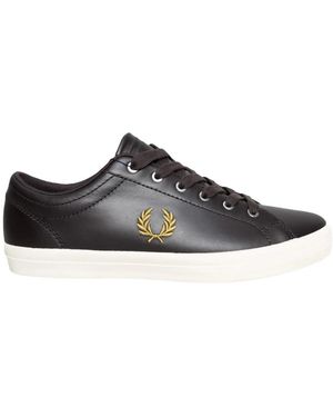 Fred Perry Schoenen ,Bruin ,Leer Baseline Leather - Zwart