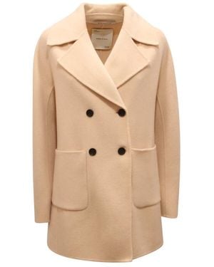 EMMA & GAIA Double-Breasted Coats - Natural