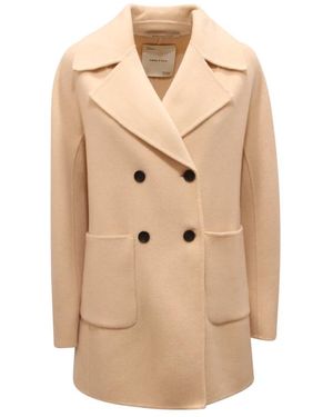 EMMA & GAIA Double-Breasted Coats - Natural
