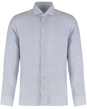 Borriello Gestreepte Linnen Blouse - Blauw