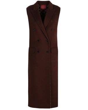 Gucci Double-Breasted Coats - Marrón