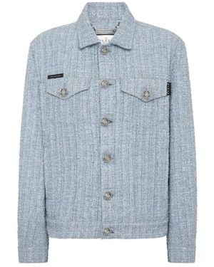 Philipp Plein Jassen ,Blauw ,Denim Denim Jacket