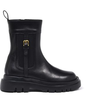 Baldinini Schoenen ,Zwart ,Leer Leren Enkelboot