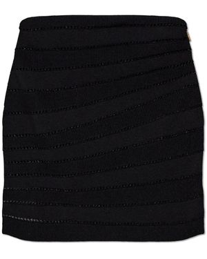 Balmain Rokken ,Zwart ,Leer Korte Rok