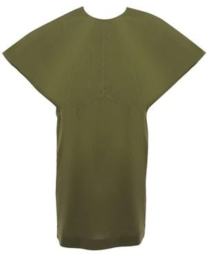 Manila Grace Bluse Mit Rundhalsausschnitt - Grün