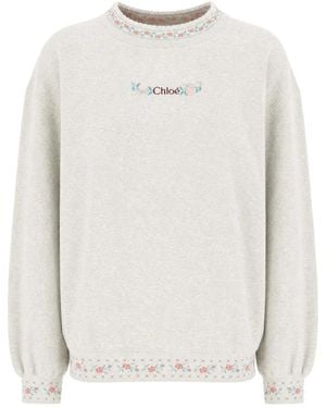 Chloé Round-Neck Knitwear - Blanco