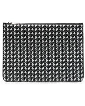 Neil Barrett Pochette con zip bianco nero