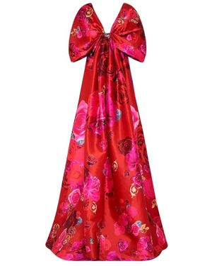 CAMILLA Kleedjes ,Rood ,Katoen Rode Bloemen Maxi Jurk