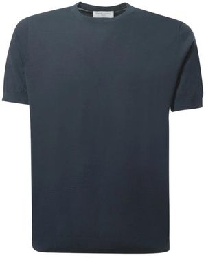 Balmain Truien & Vesten ,Blauw ,Katoen T-Shirt Met Ronde Hals