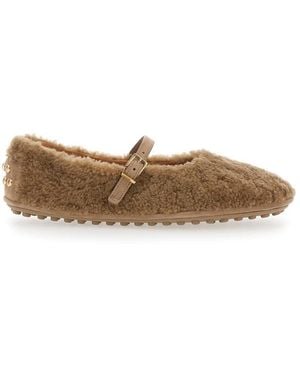 Tod's Schoenen ,Leer Bubble Ballerina Flat - Naturel