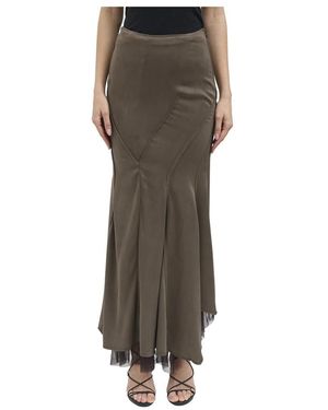 Yehuafan Maxi Skirts - Brown