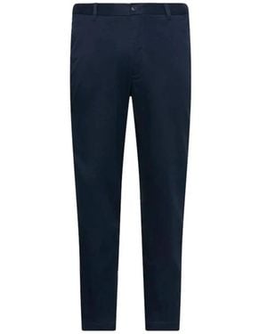 Calvin Klein Broeken ,Blauw ,Katoen Tapered Verfijnd Katoen Stretch T