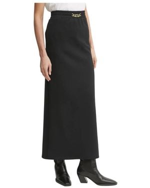 Twinset Langer Rock Mit Oval T Kette - Schwarz