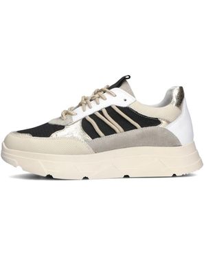 Omoda Schoenen ,Leer Chunky Sole Low-Top Sneakers - Naturel