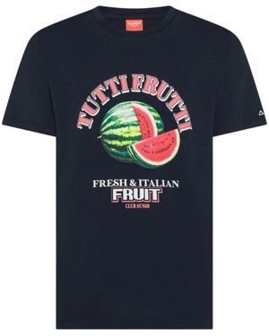 Sun 68 Bedruikt T-Shirt Voor Het Strand - Blauw