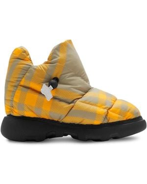 Burberry Check Pillow Boots - Yellow